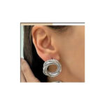 گوشواره میخی دایره حلقه ای طرح طلا