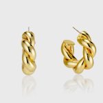 گوشواره حلقه ای طرح پیچ پیچی