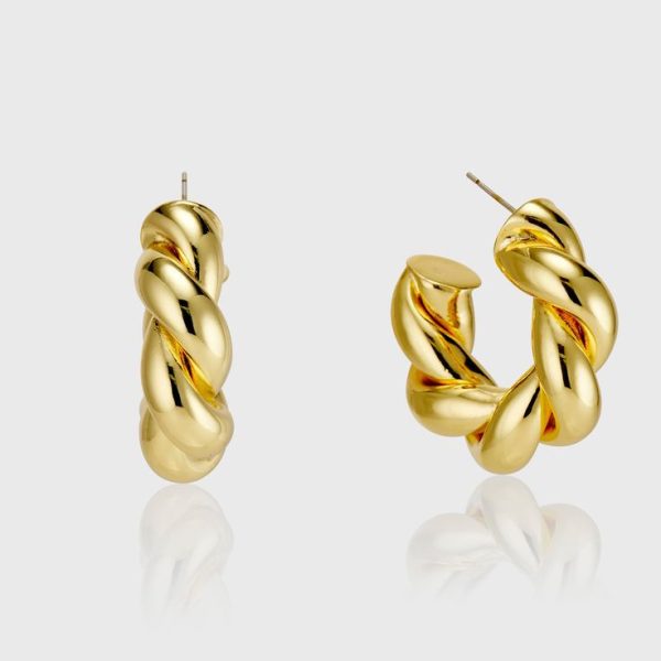 گوشواره حلقه ای طرح پیچ پیچی
