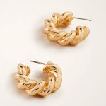 گوشواره حلقه ای طرح پیچ پیچی - Image 4