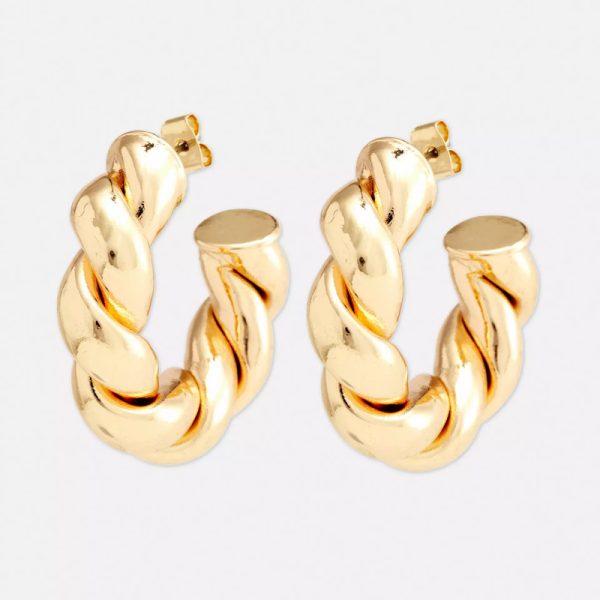 گوشواره حلقه ای طرح پیچ پیچی