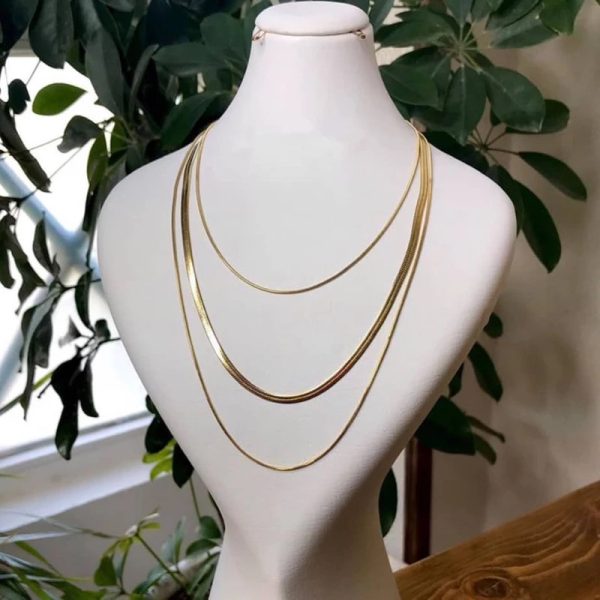 گردنبند زنانه 3 لاین ماری استیل