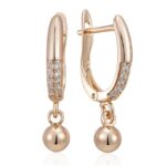 گوشواره زنانه ژوپینگ مدل آویز گوی کد ZG2031
