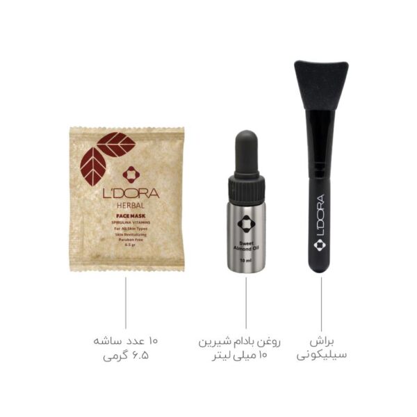 ماسک پودری اسپیرولینا ویتامینه لدورا هربال ۱۰ عددی - Image 3