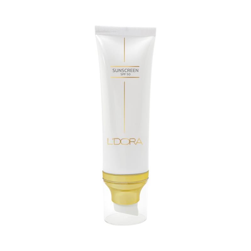 کرم ضدآفتاب SPF50 بی رنگ مناسب انواع پوست لدورا کر ۸۰ میلی لیتر کرم ضدآفتاب SPF50 بیرنگ لدورا کر